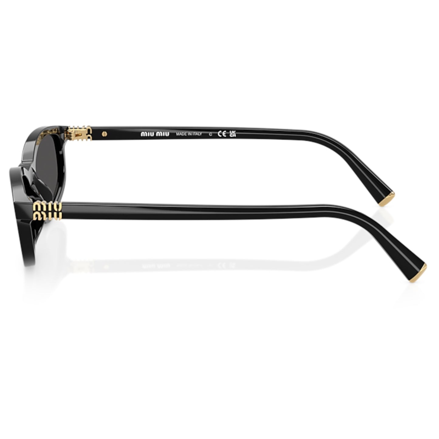 Women Miu Miu Mu A06s 16K08z Black Irregular Dark Grey Sunglasses
