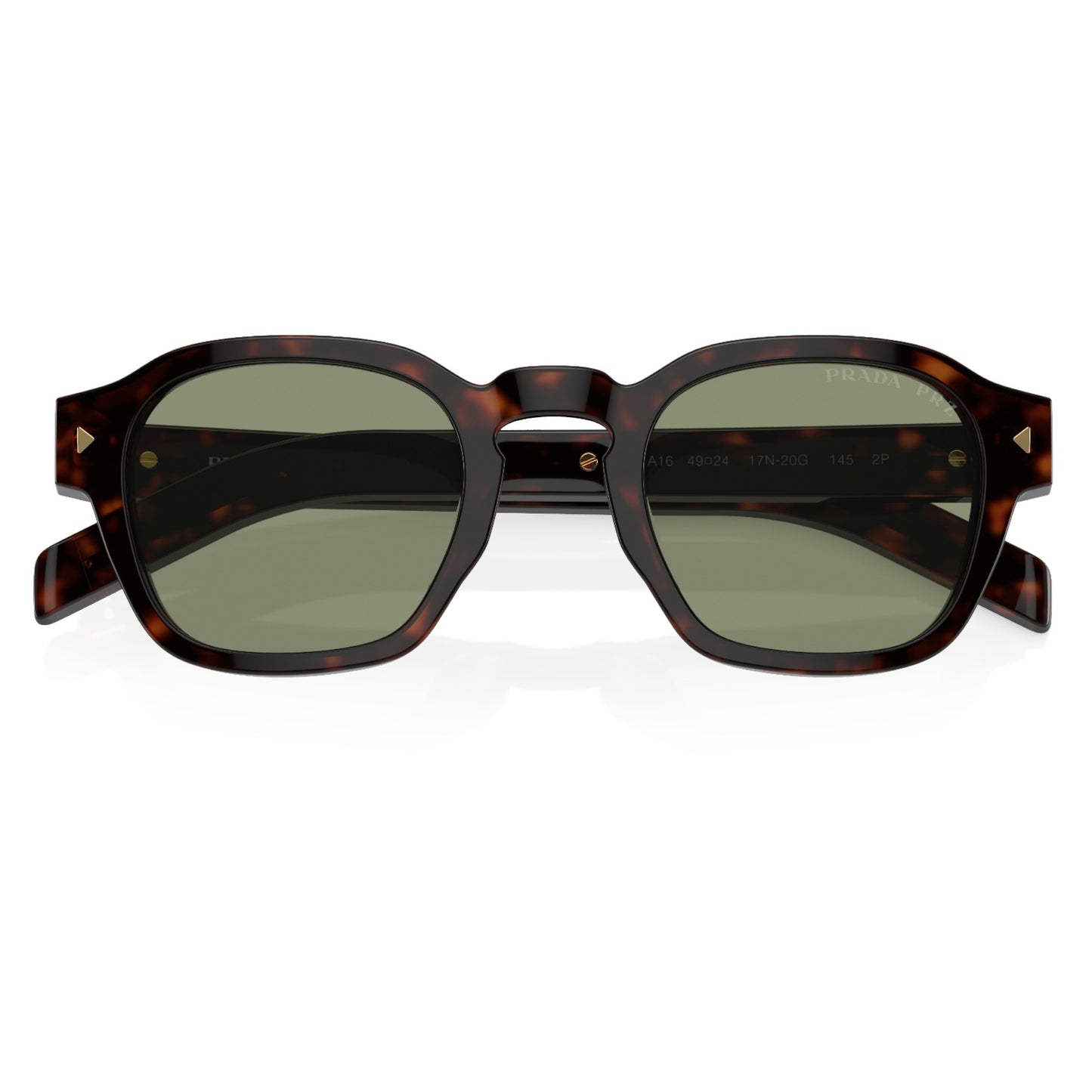 Mens Prada PRA16S Polarized Sunglasses Radica Tortoise/Green