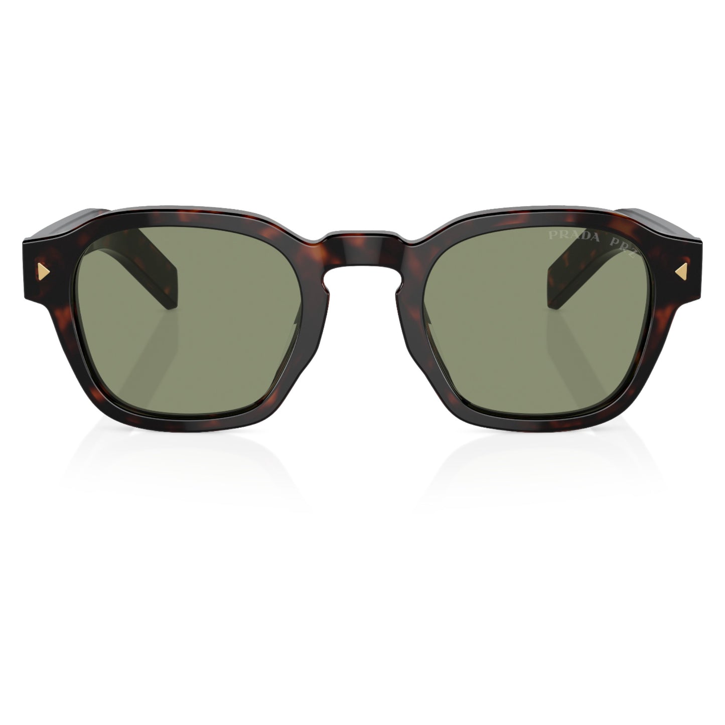 Mens Prada PRA16S Polarized Sunglasses Radica Tortoise/Green
