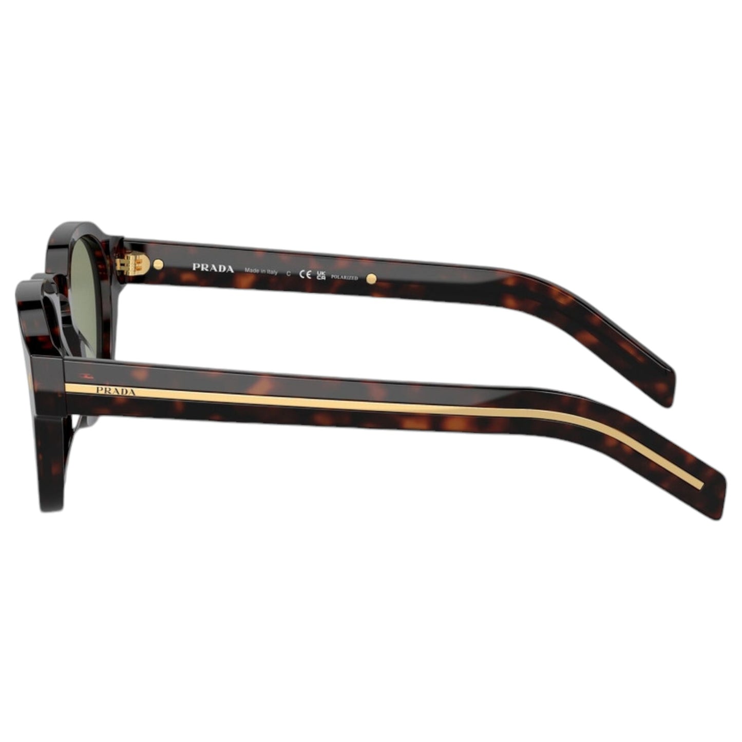 Mens Prada PRA16S Polarized Sunglasses Radica Tortoise/Green