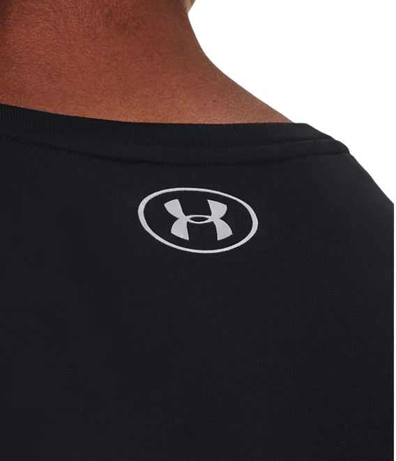 Womens Under Armour Tech Crew T-Shirt Black/ Silver