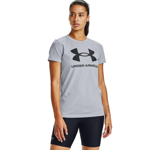 Womens Under Armour Sport Style Logo T-Shirt Grey