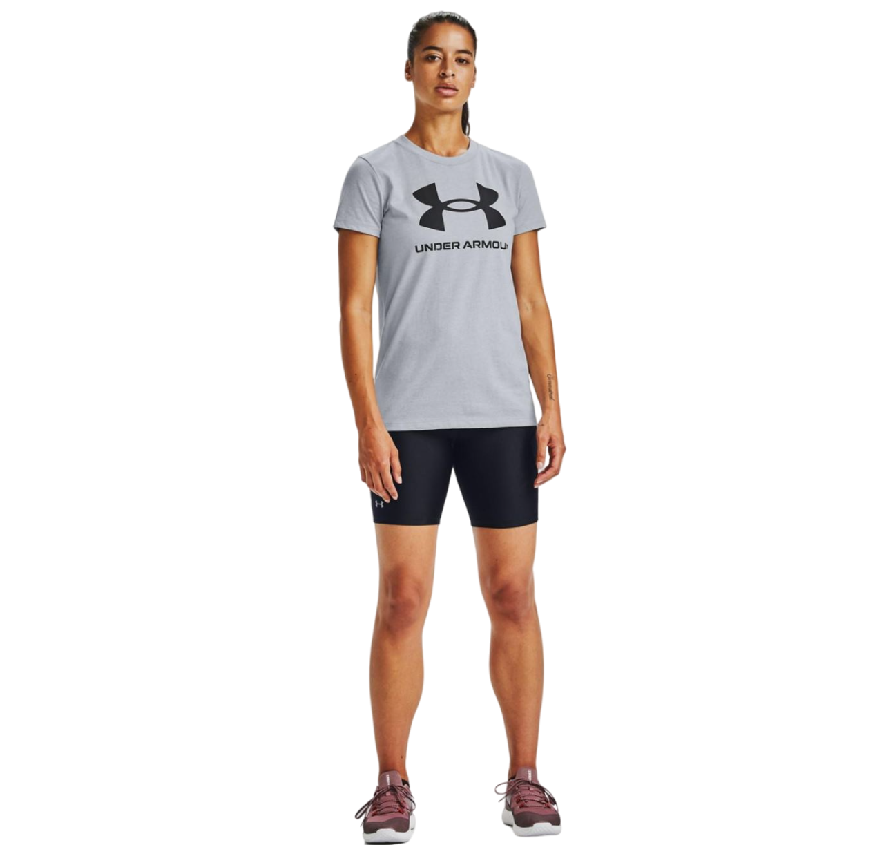 Womens Under Armour Sport Style Logo T-Shirt Grey