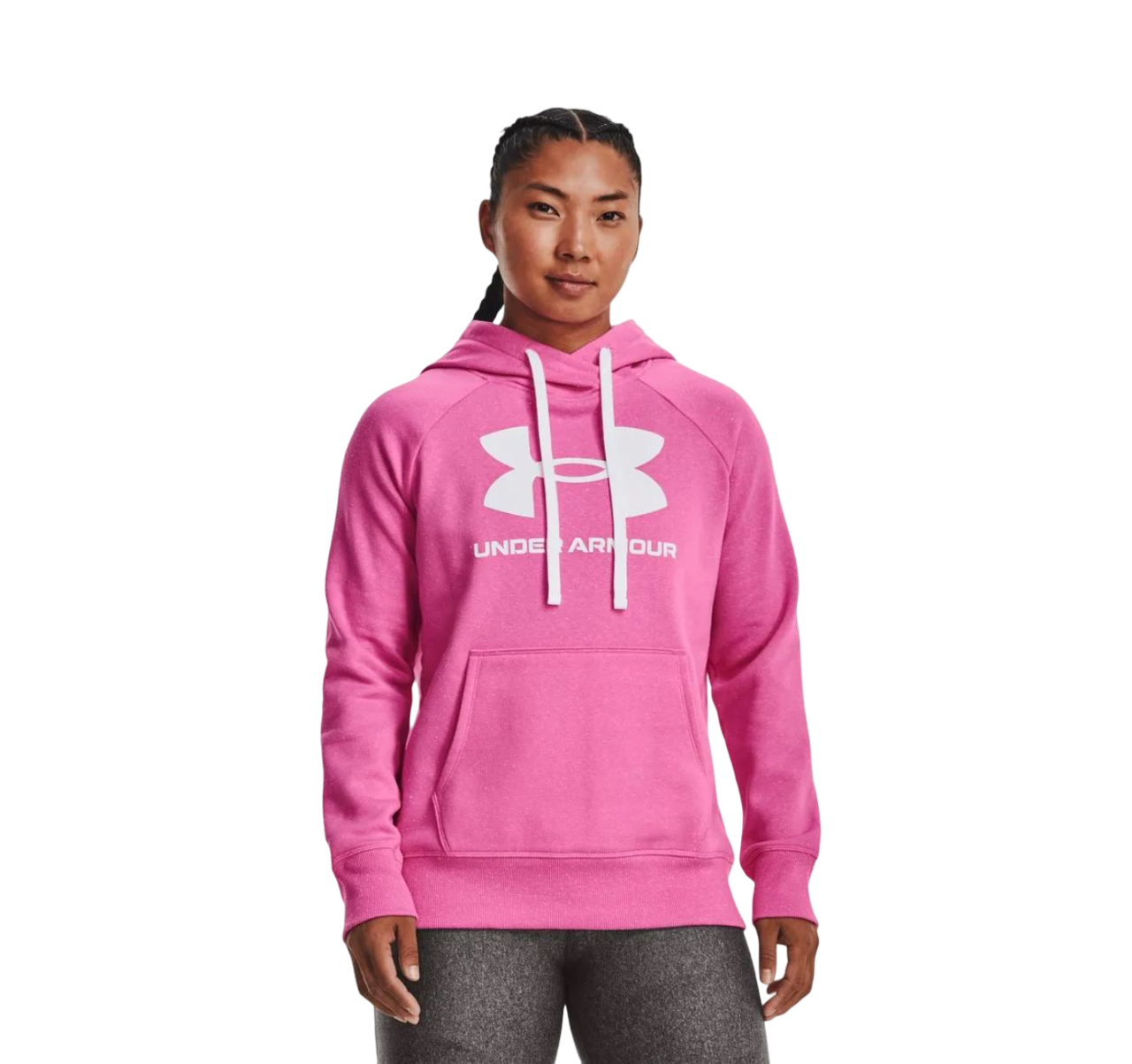 Womens Under Armour Rival Fleece Logo Hoodie Pink