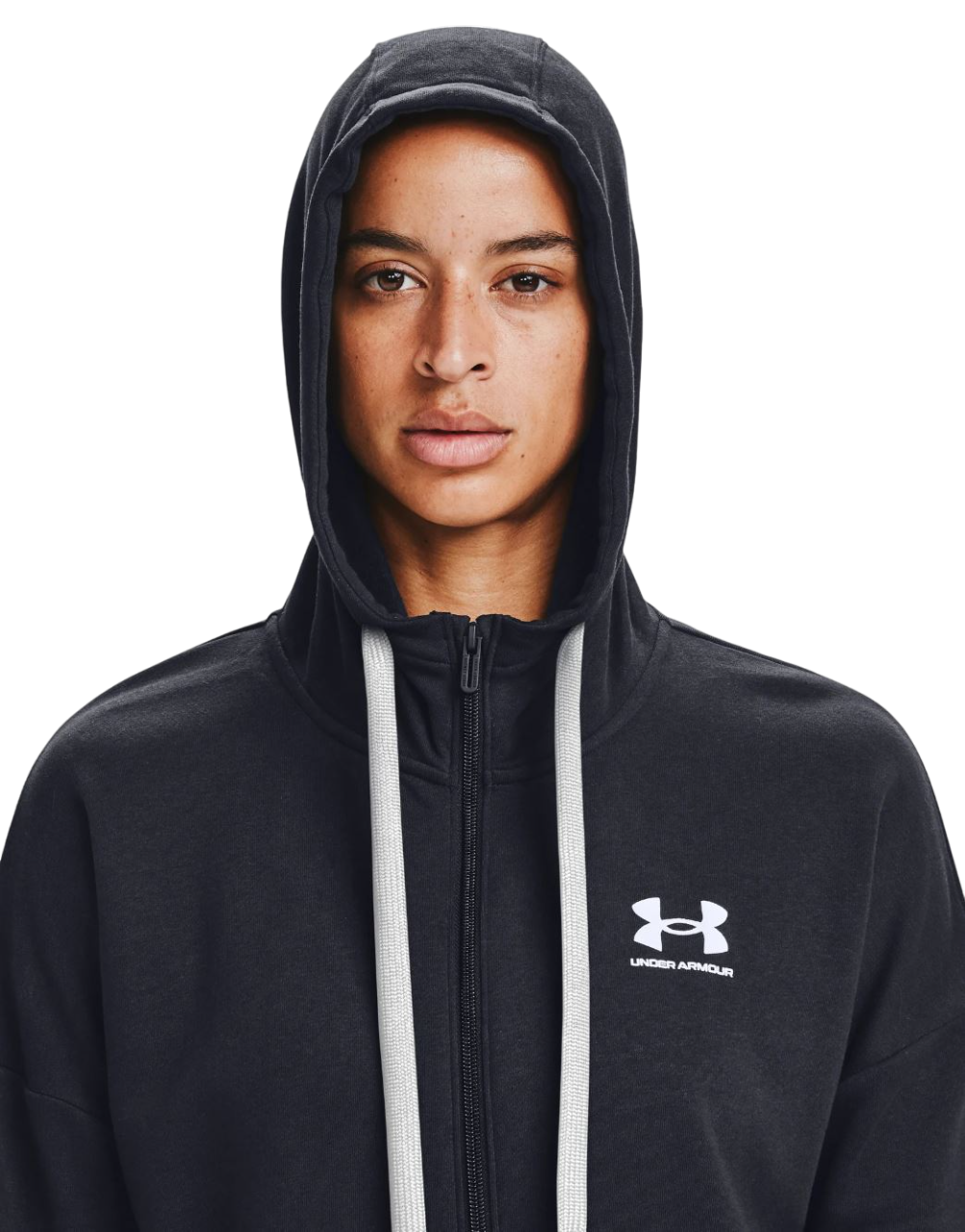 Womens Under Armour Rival Fleece Full Zip Hooded Hoodie Black