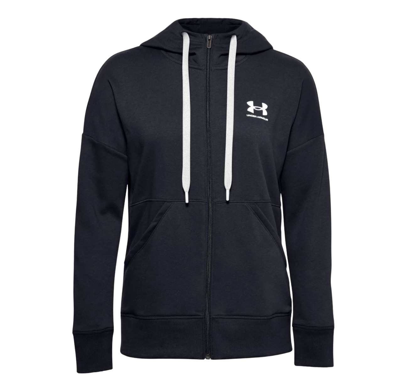 Womens Under Armour Rival Fleece Full Zip Hooded Hoodie Black