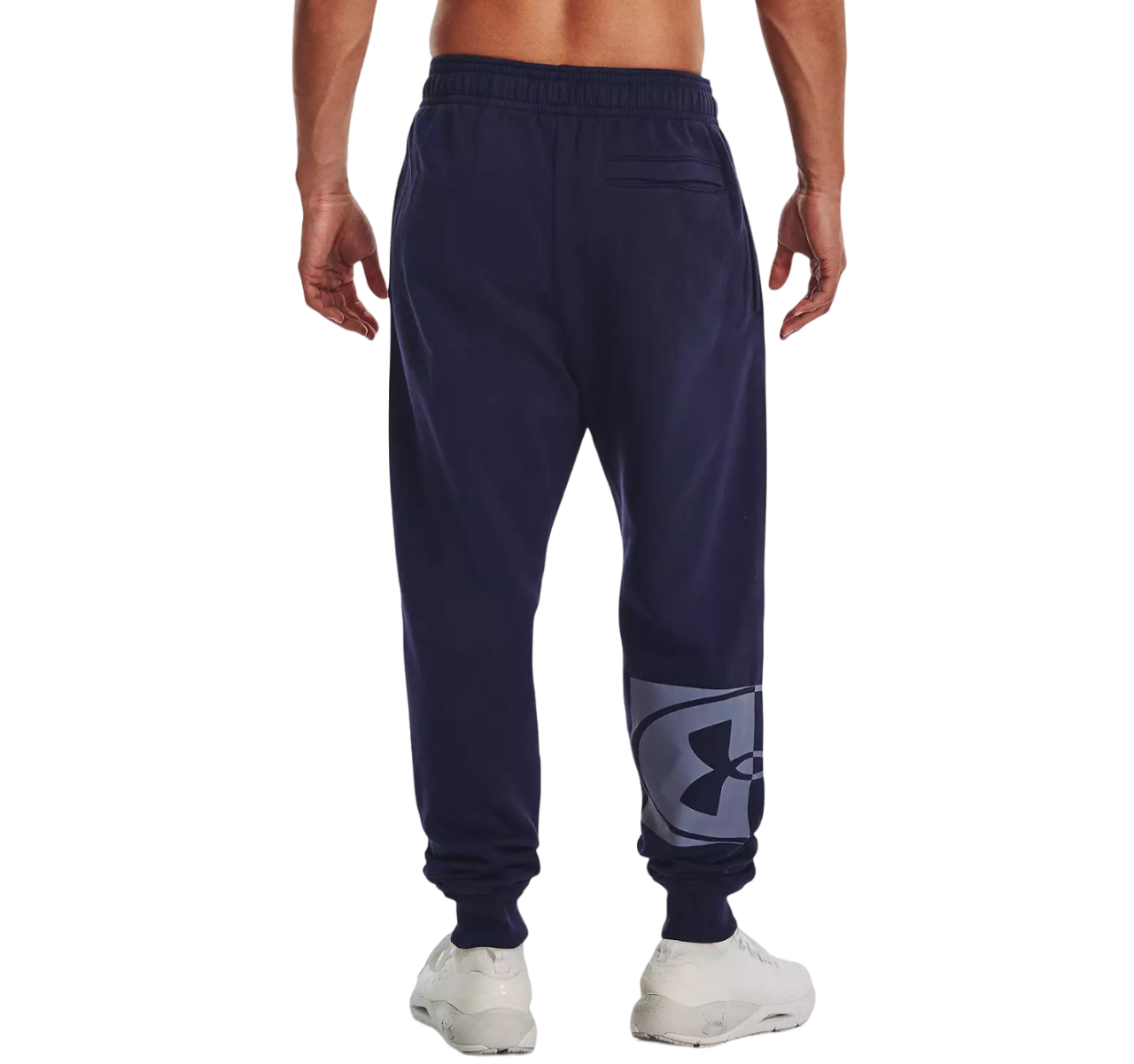 Mens Under Armour Rival Fleece Marco Branded Trackies Navy