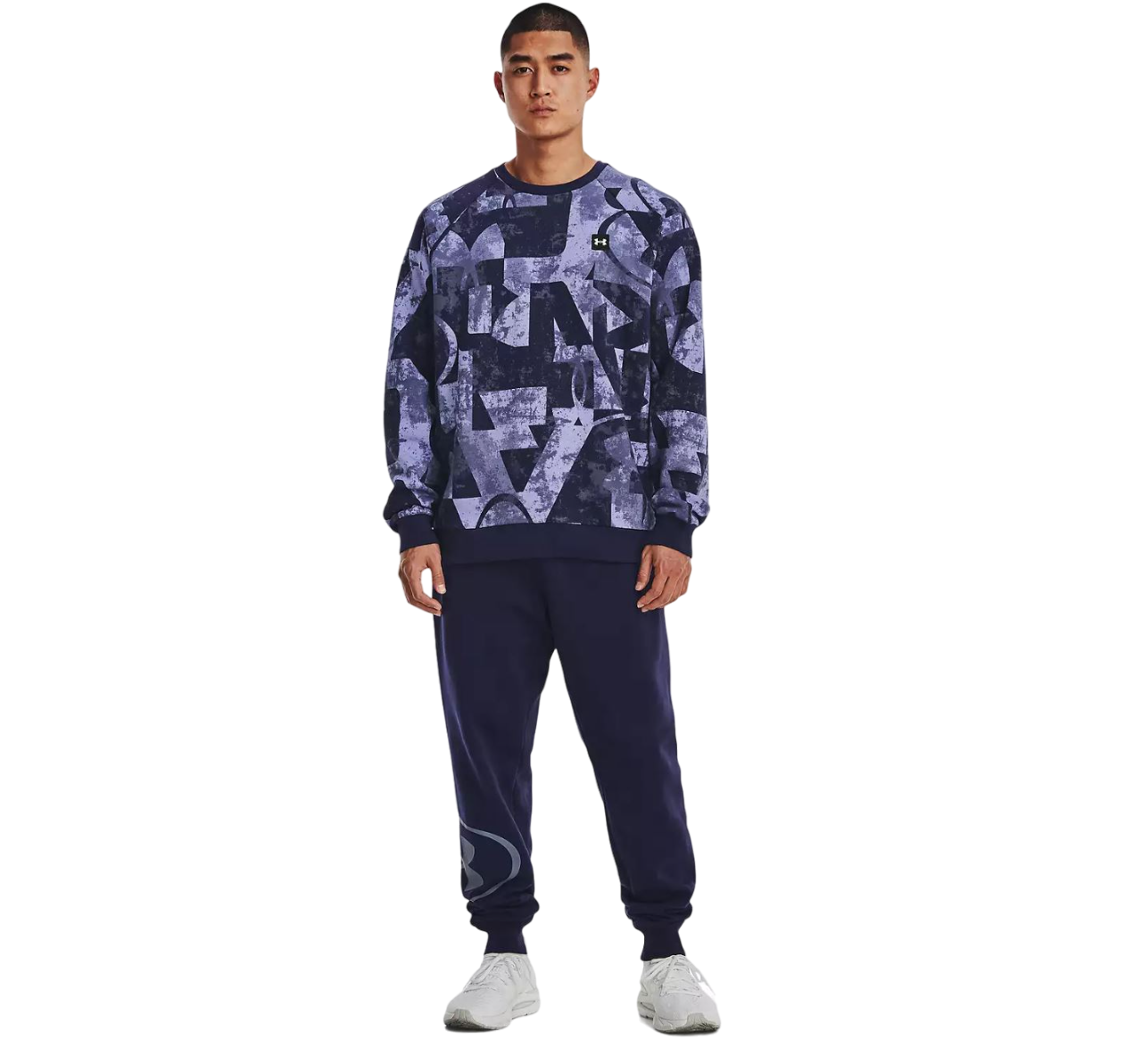 Mens Under Armour Rival Fleece Marco Branded Trackies Navy