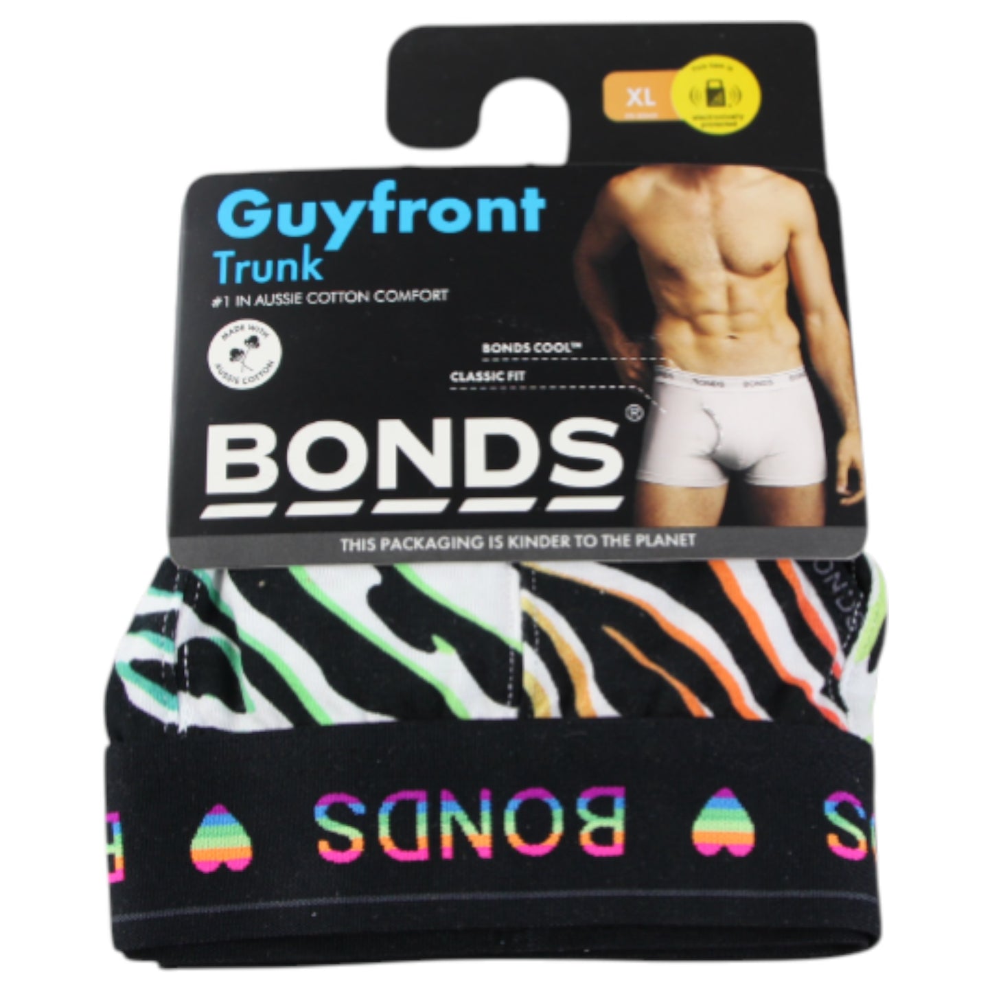 Mens Bonds Guyfront Trunks Underwear Black Multi