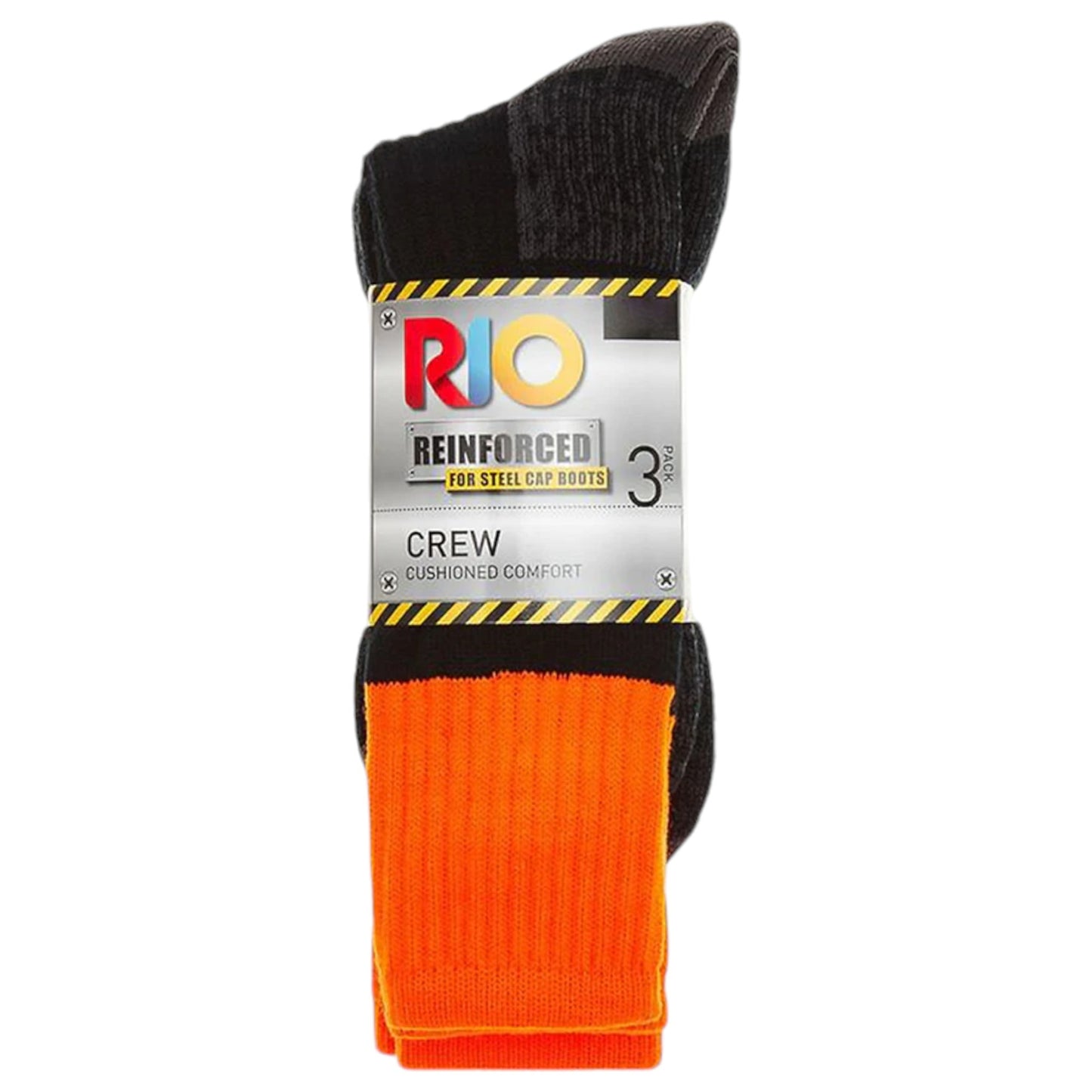 3 Pack Mens Rio No Hole Reinforced Crew Socks Multi