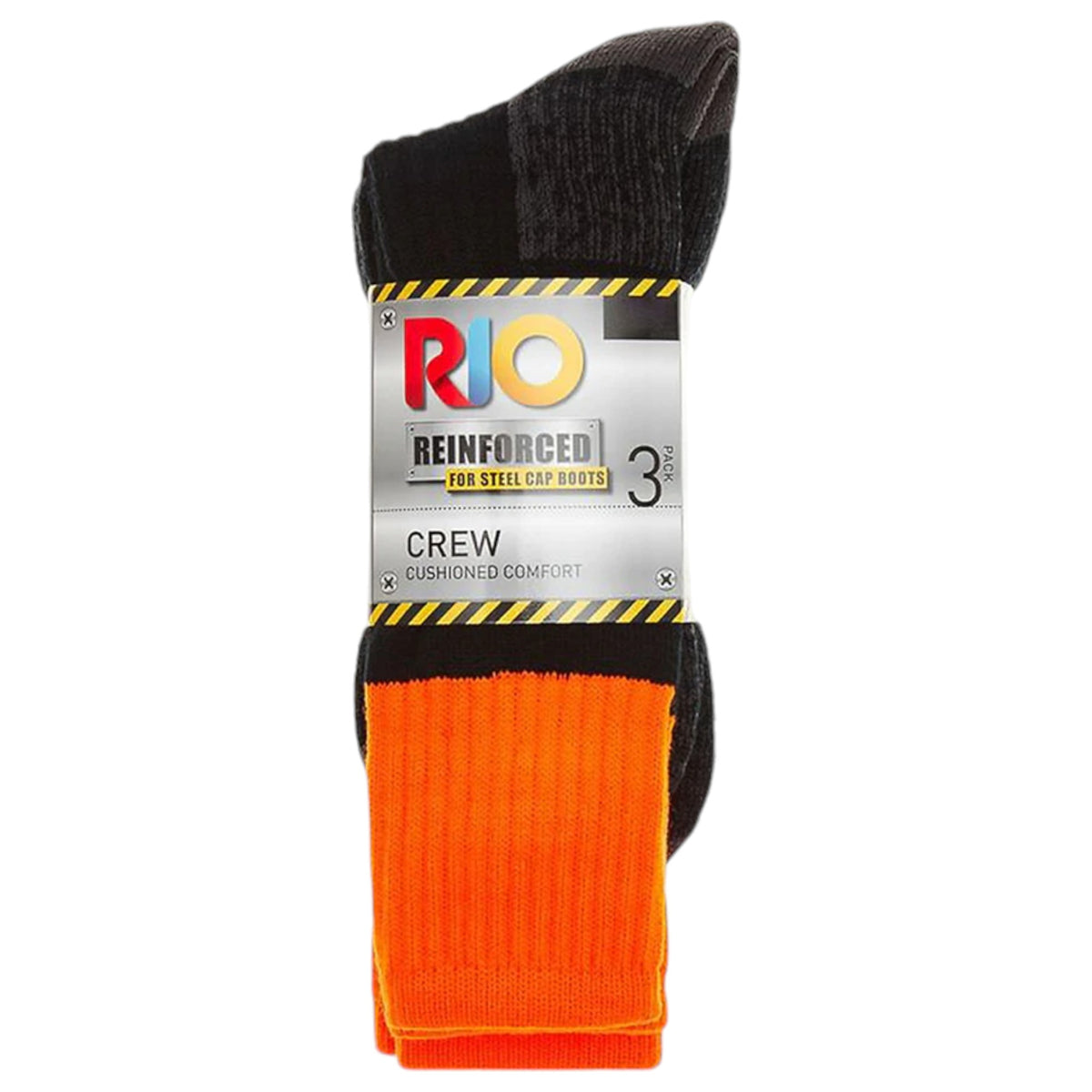 3 Pack Mens Rio No Hole Reinforced Crew Socks Multi