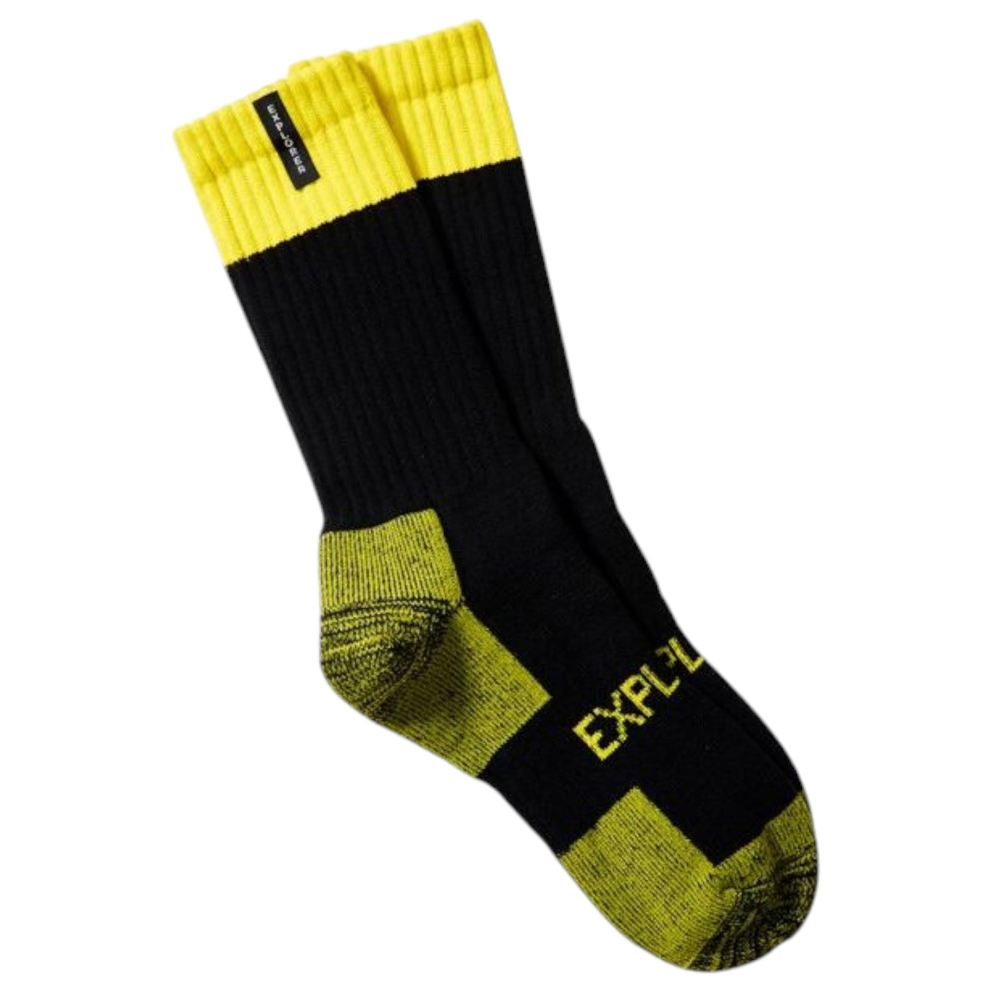 2 Pack Mens Explorer Original Tough Work Crew Socks Yellow/Black
