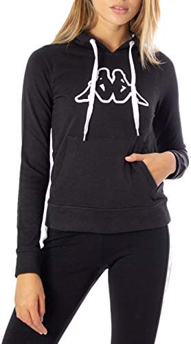 Womens Kappa Logo Zeleril Slim Hoodie Black/White