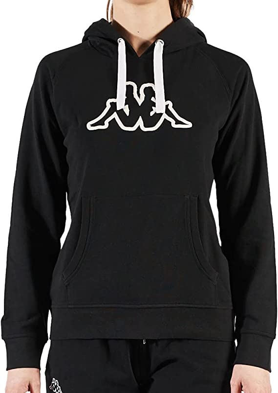 Womens Kappa Logo Zeleril Slim Hoodie Black/White