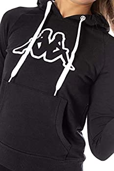 Womens Kappa Logo Zeleril Slim Hoodie Black/White