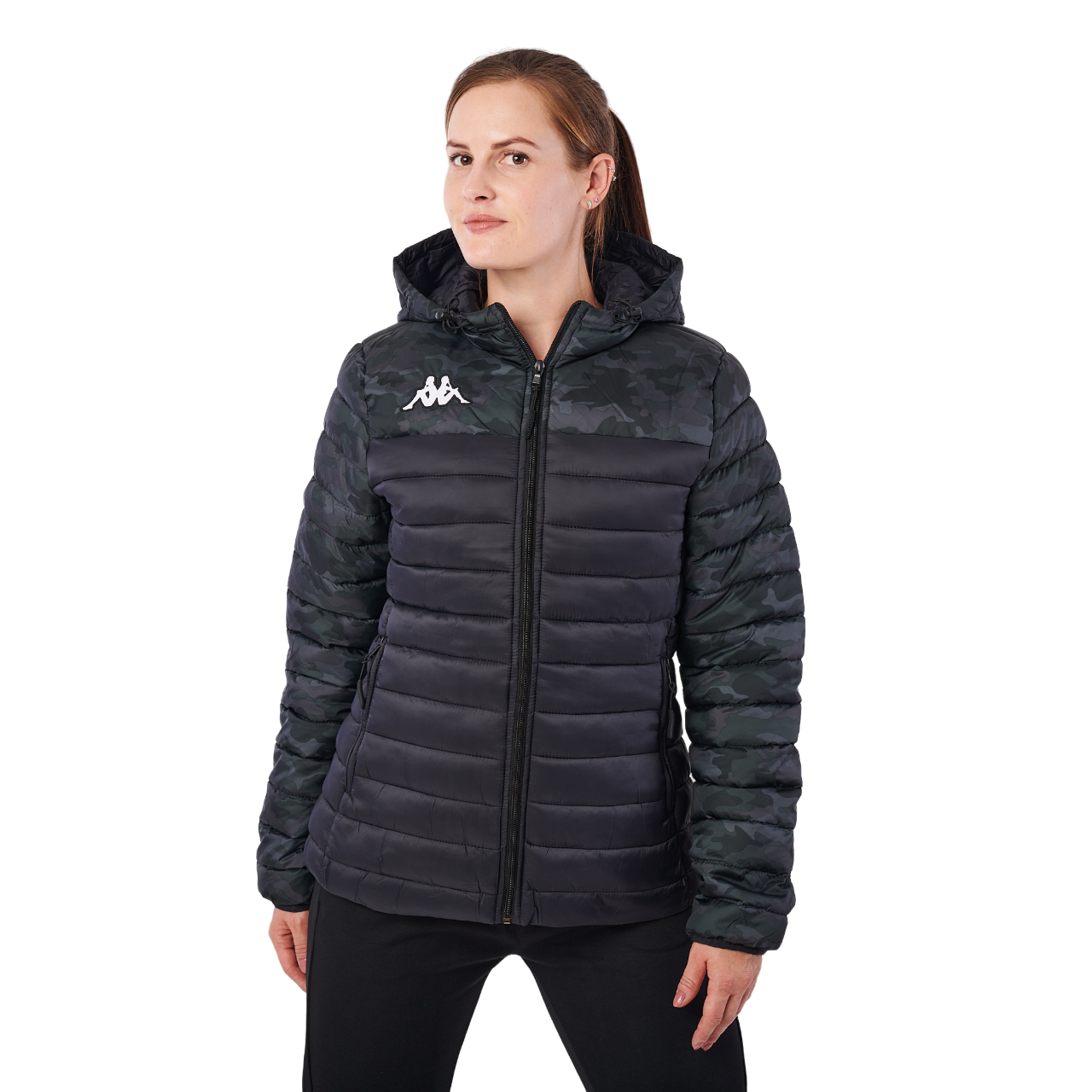 Womens Kappa Training Lamezia Jacket Black Camoflage