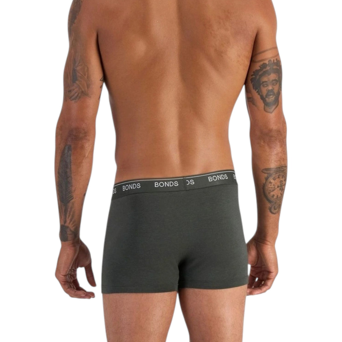 3 Pack Mens Bonds Guyfront Luxe Bamboo Trunks Underwear Black/Khaki/Sand