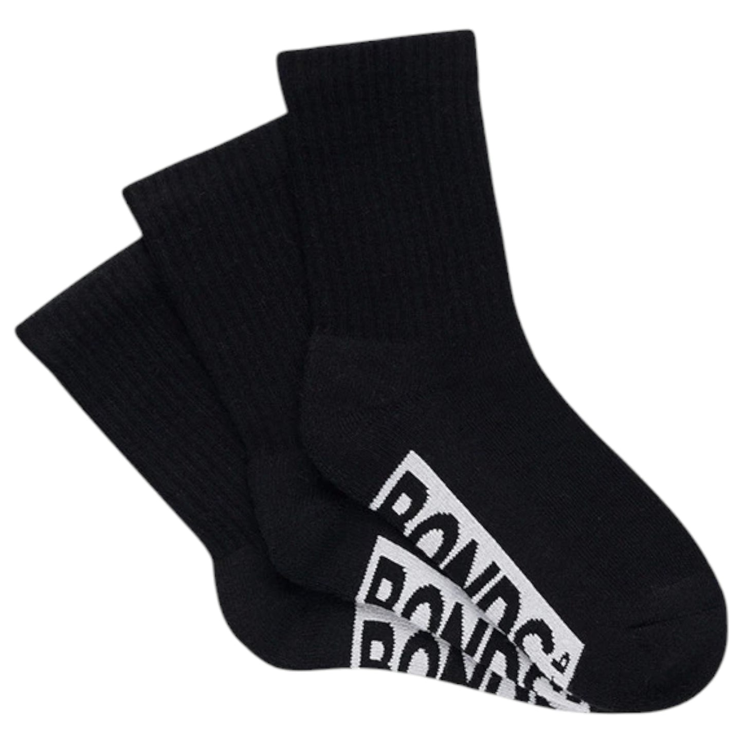 3 Pack Unisex Kids Bonds Cushioned Crew Socks Black