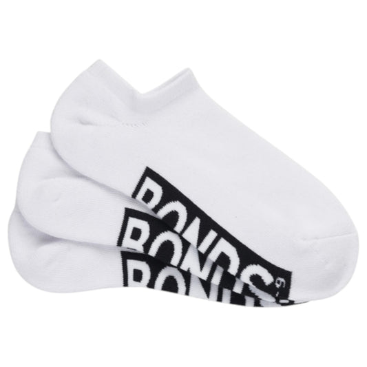 3 Pack Mens Bonds Logo Cushioned No Show Socks White