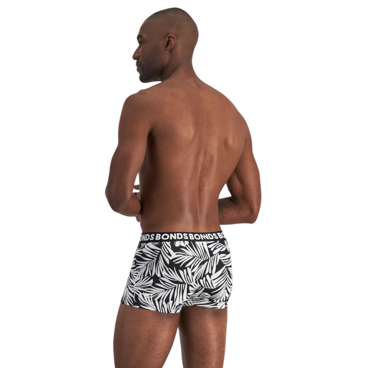 3 Pack Mens Bonds Classic Trunk Trunks Underwear Black/Palm Oasis