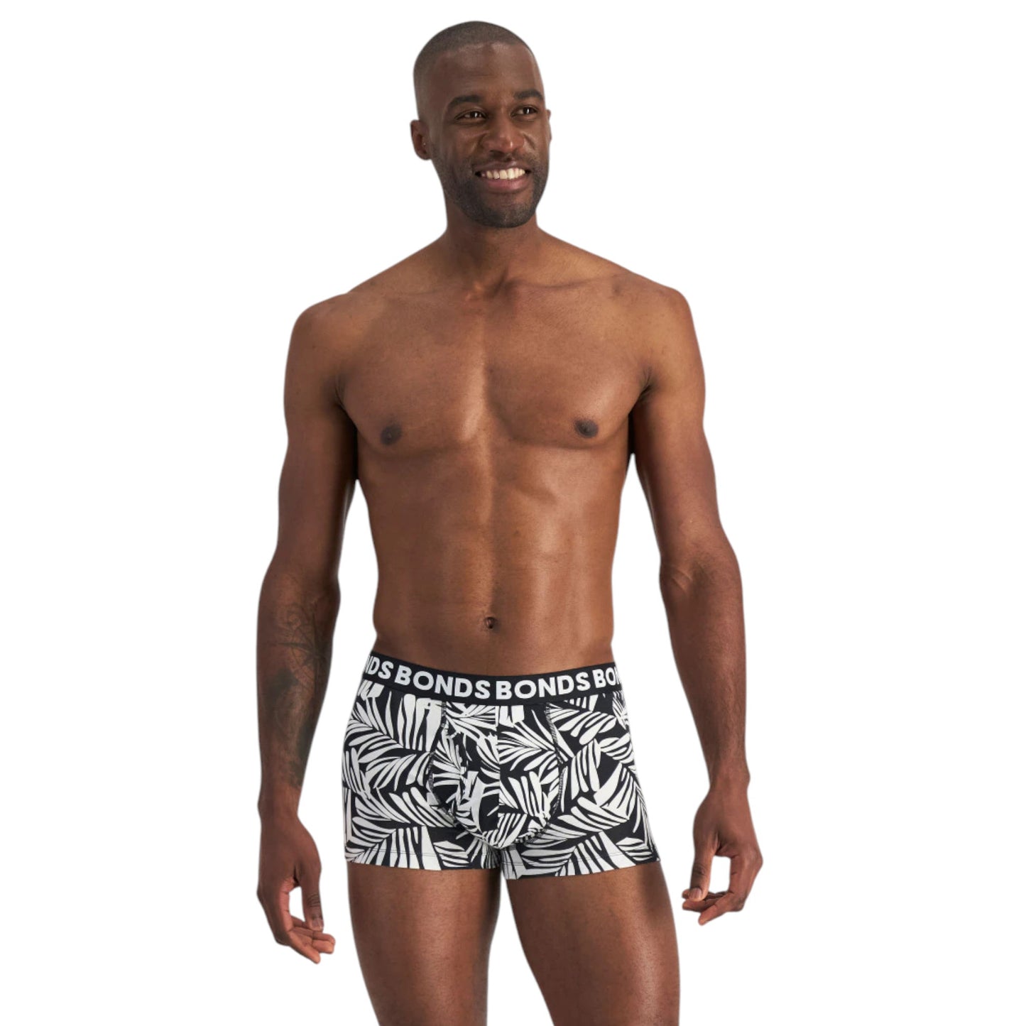 3 Pack Mens Bonds Classic Trunk Trunks Underwear Black/Palm Oasis