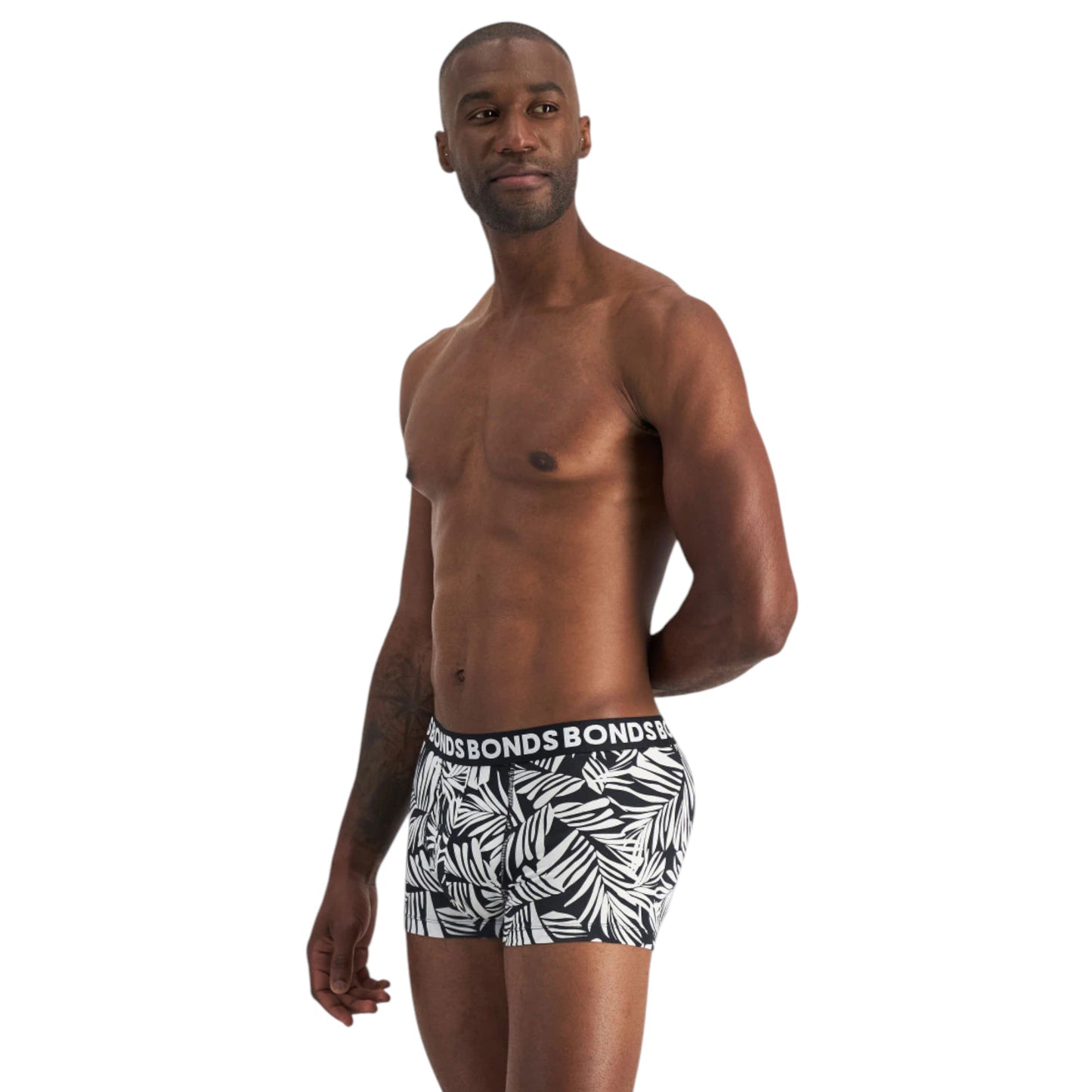 3 Pack Mens Bonds Classic Trunk Trunks Underwear Black/Palm Oasis