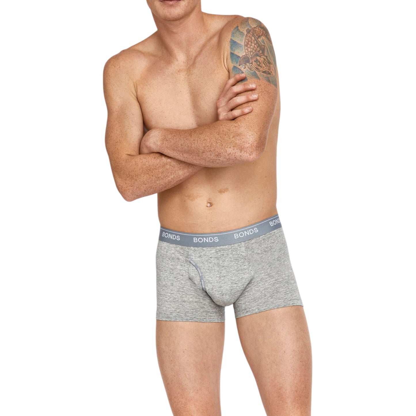 3 Pack Mens Bonds Guyfront Trunk Trunks Underwear Black/Grey/Charcoal