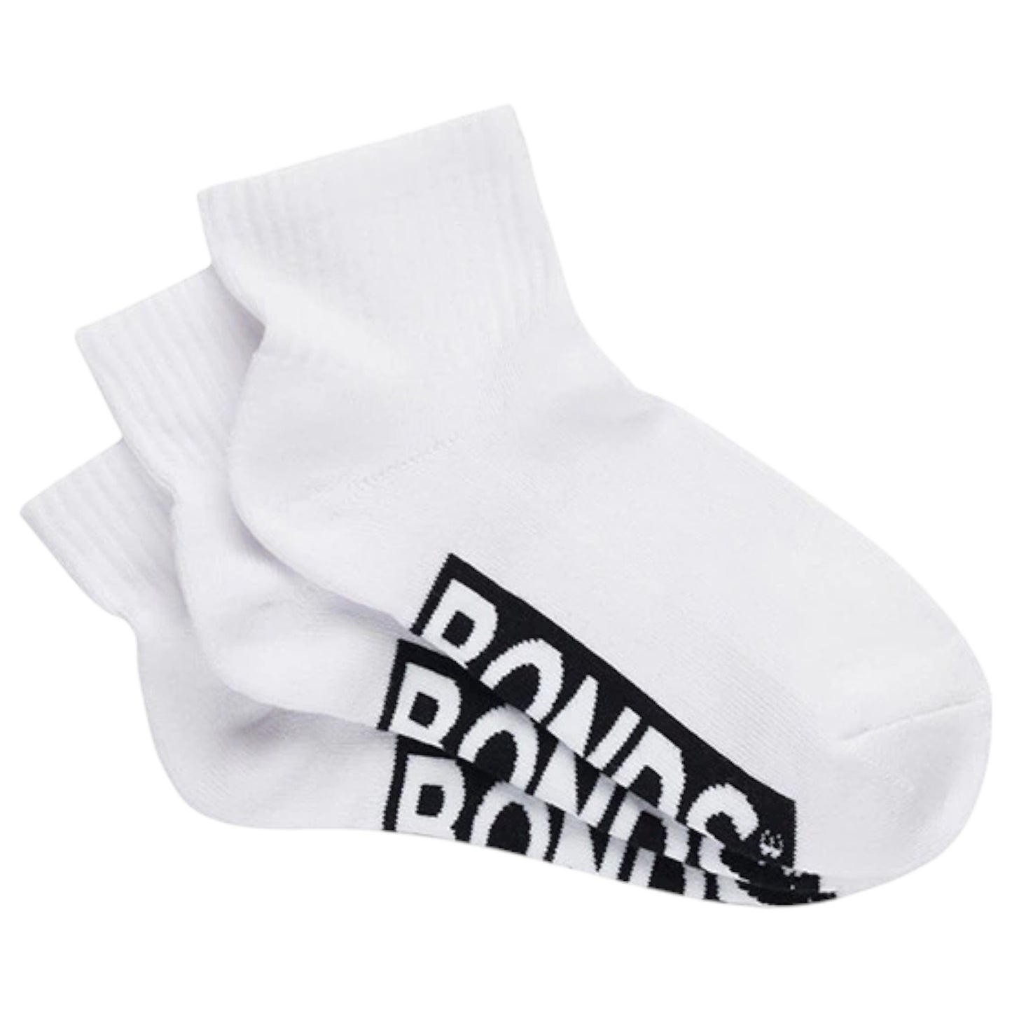 4 Pack Womens Bonds Logo Cushioned Quarter Crew Socks White