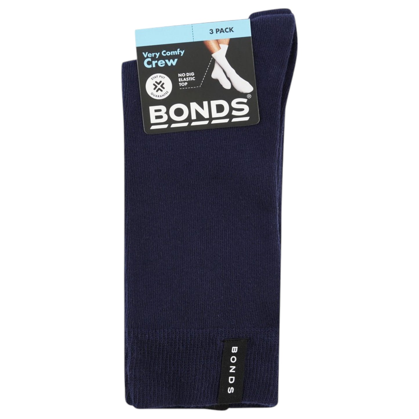3 Pack Mens Bonds Everyday Very Comfy Crew Socks Navy