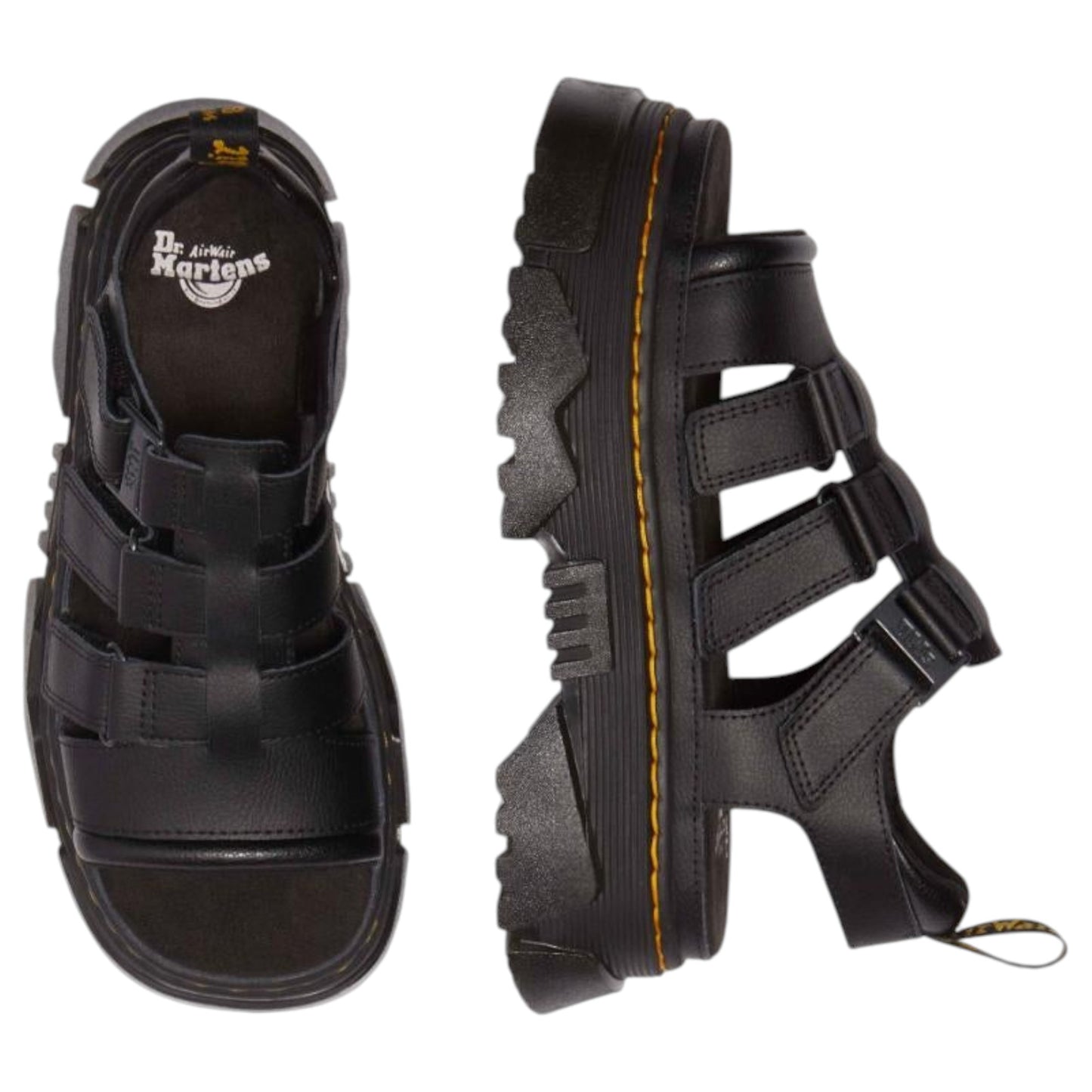 Womens Dr. Martens Mattison 3 Strap Sandals Black Athena
