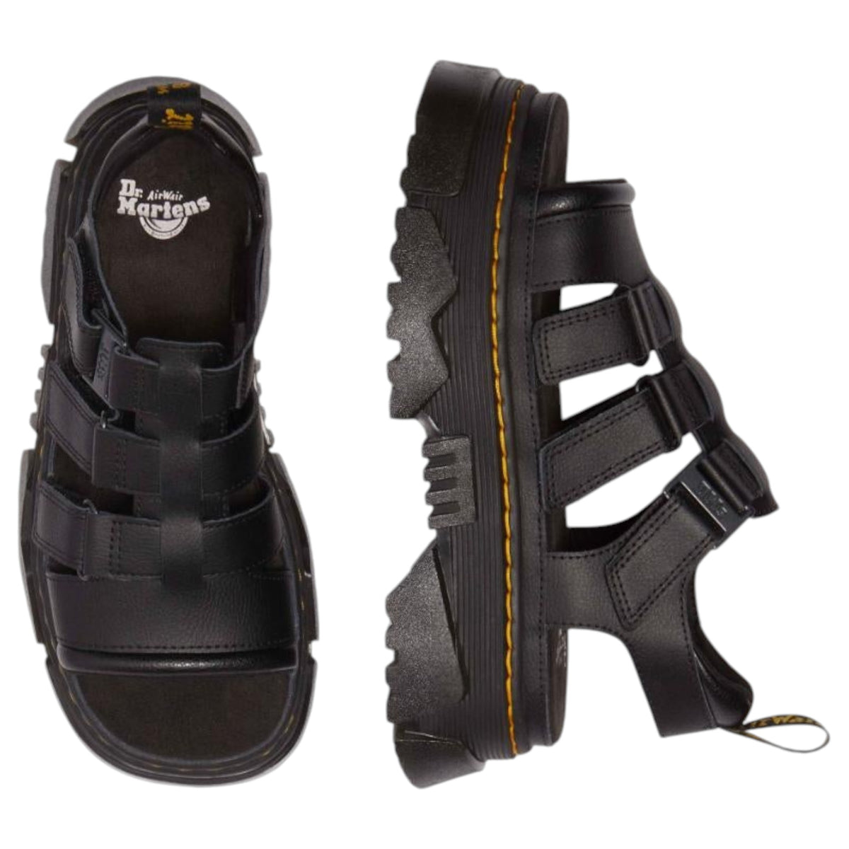 Womens Dr. Martens Mattison 3 Strap Sandals Black Athena