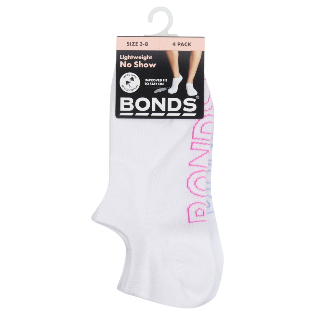 12 Pairs Womens Bonds Logo Lightweight No Show Socks White
