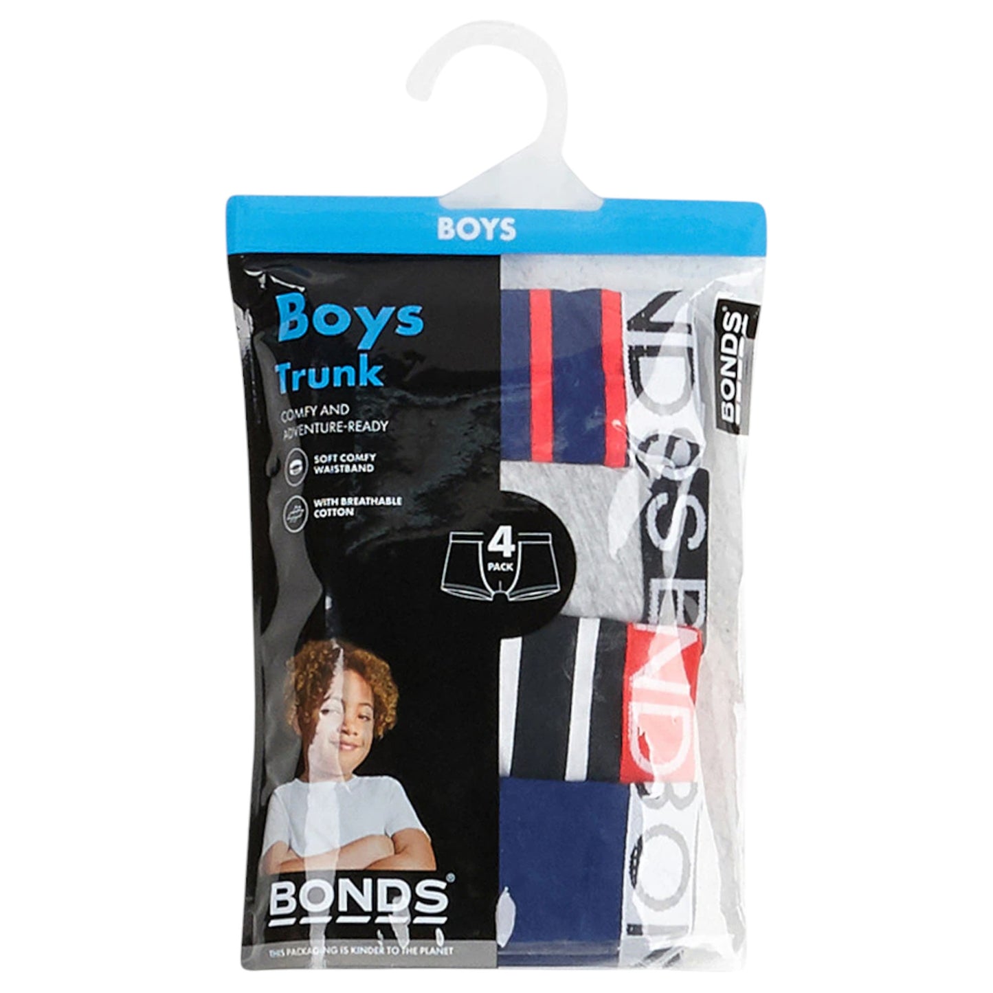 4 Pack Kids Boys Bonds Boxer Trunks Underwear Multi