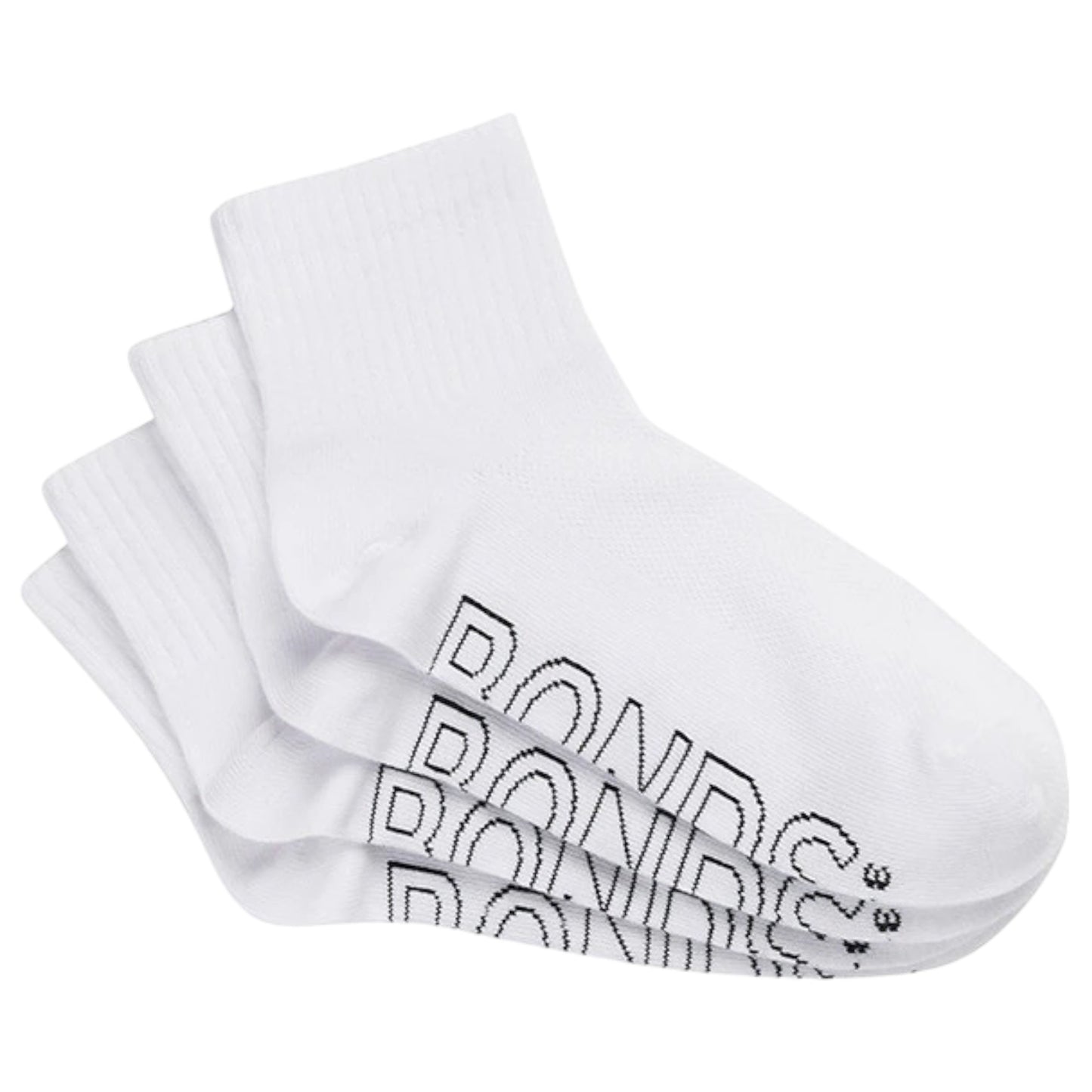 4 Pack Womens Bonds Logo Lightweight Quarter Crew Socks White