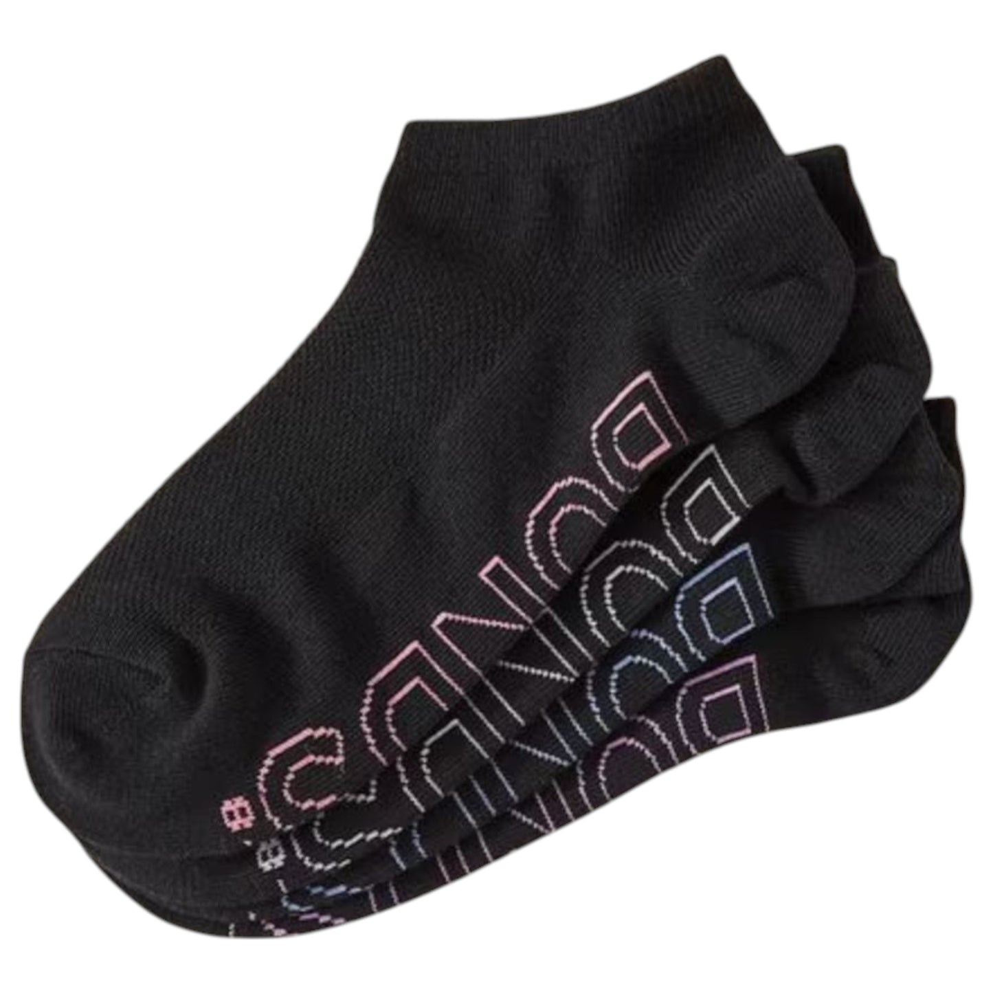 4 Pack Womens Bonds Logo Lightweight Low Cut Socks Black