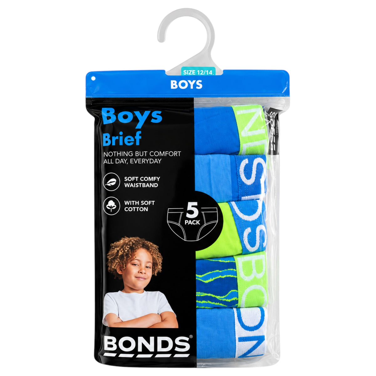 5 Pack Kids Boys Bonds Briefs Underwear Multi