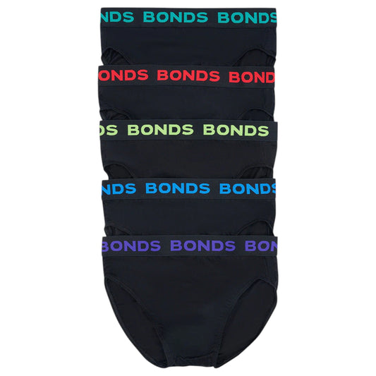5 Pack Mens Bonds Hipster Briefs Underwear Black