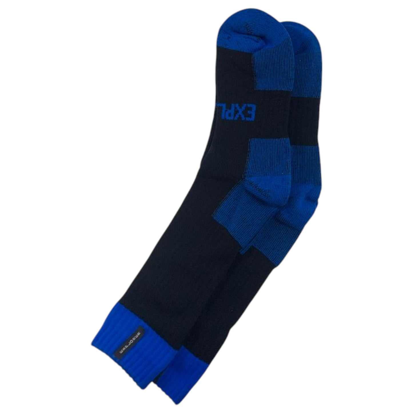 6 Pack Mens Explorer Tough Work Socks Black/Blue