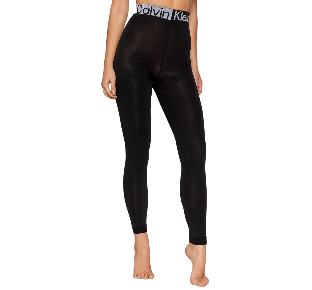 Womens Calvin Klein Slim Fit Pull On High Rise Leggings Black