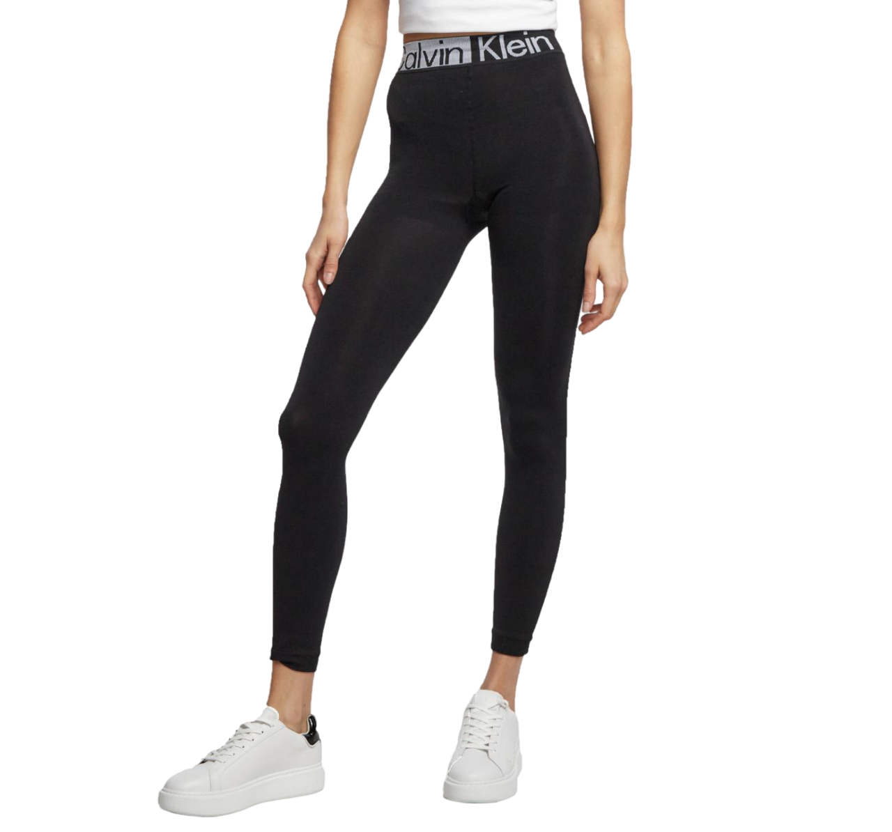 Womens Calvin Klein Slim Fit Pull On High Rise Leggings Black