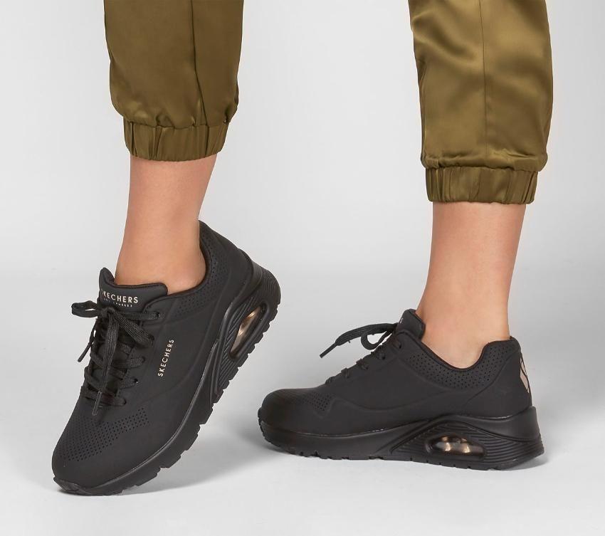 Womens Skechers Uno - Stand On Air Shoes Black