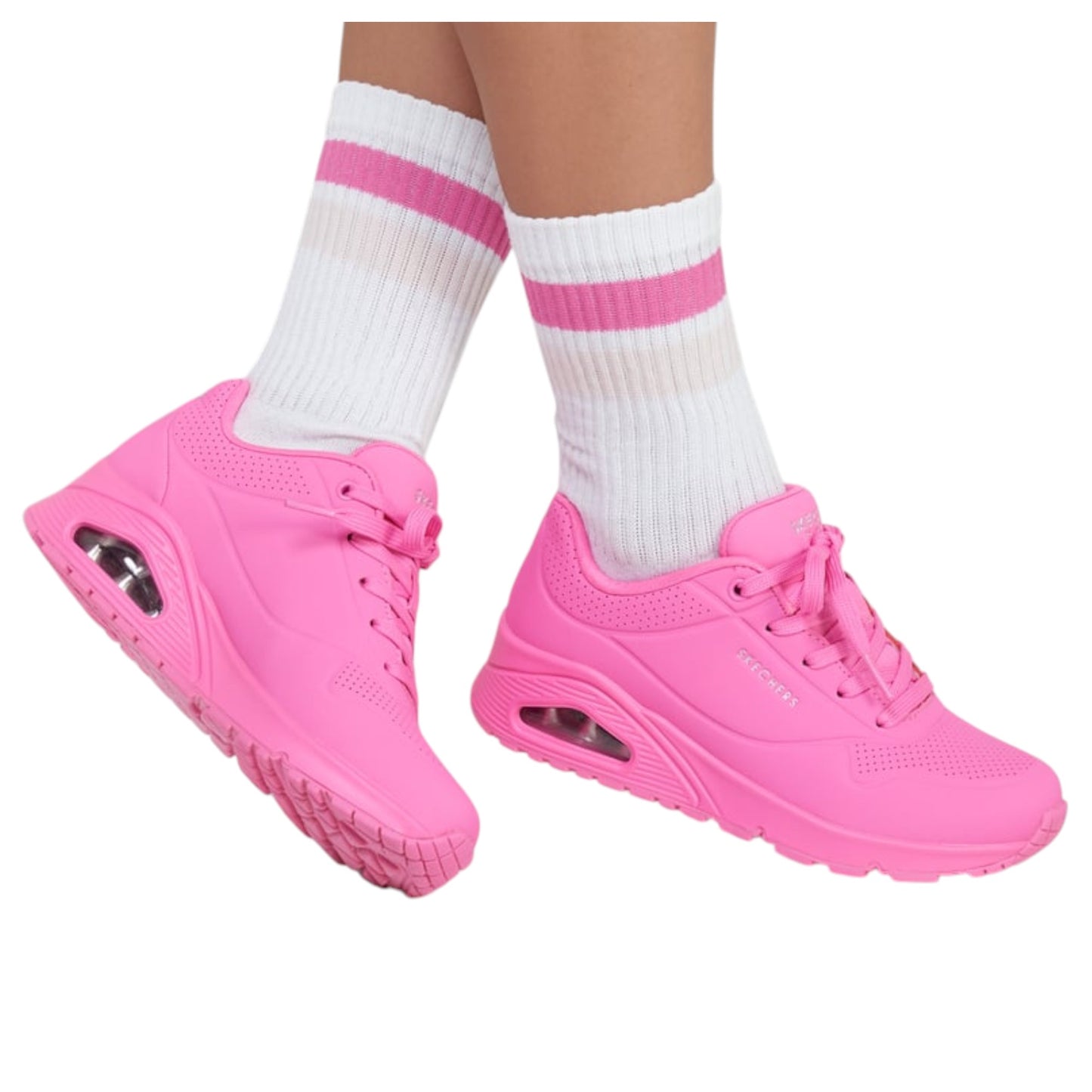 Womens Skechers Uno - Stand on Air Shoes Hot Pink