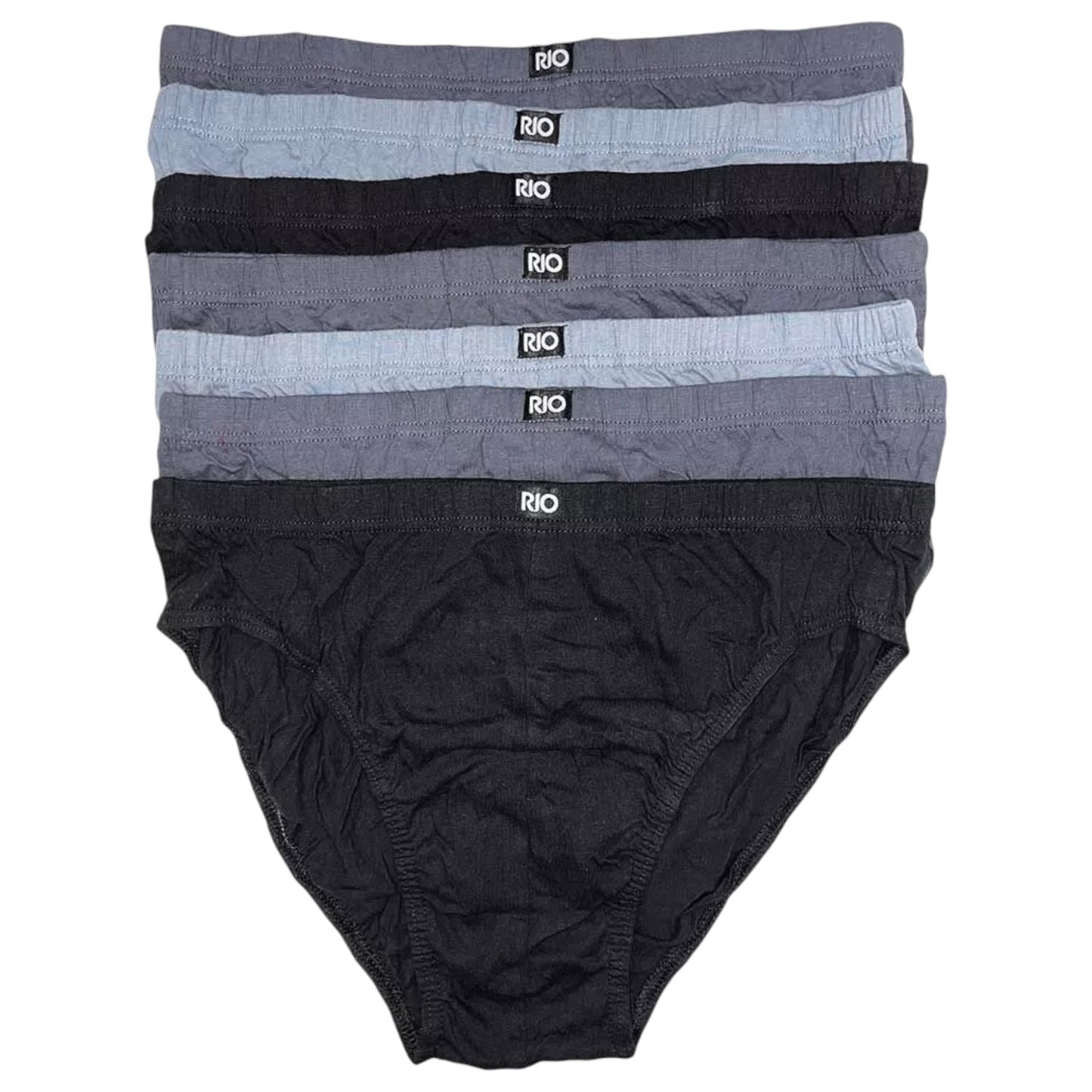 7 Pack Mens Rio Hipster Briefs Underwear Grey