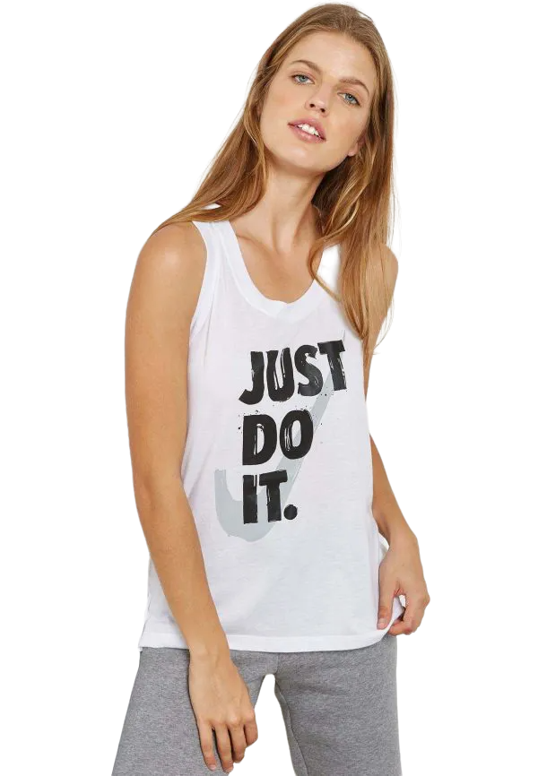 Womens Nike Just Do It Athletic Tank Top White