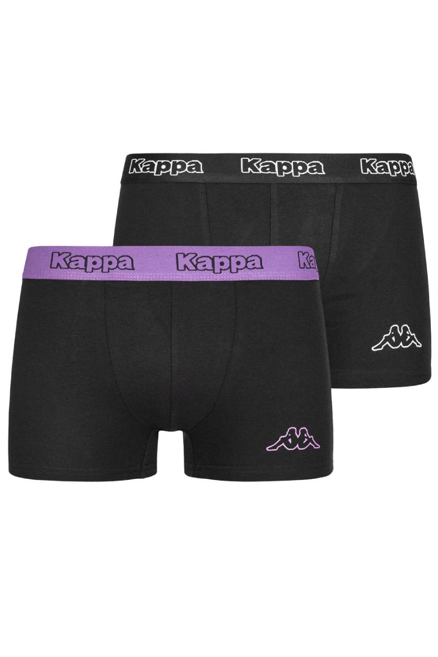 2 Pack Mens Kappa Boxers Trunks Underwear Black/Violet Dewberry