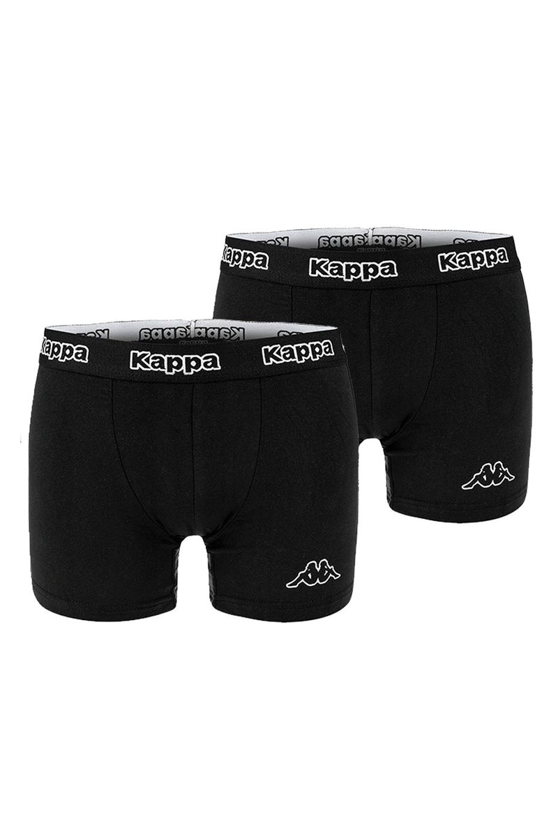 12 X Kappa Mens Black/Black Boxer Shorts Comfy Trunks