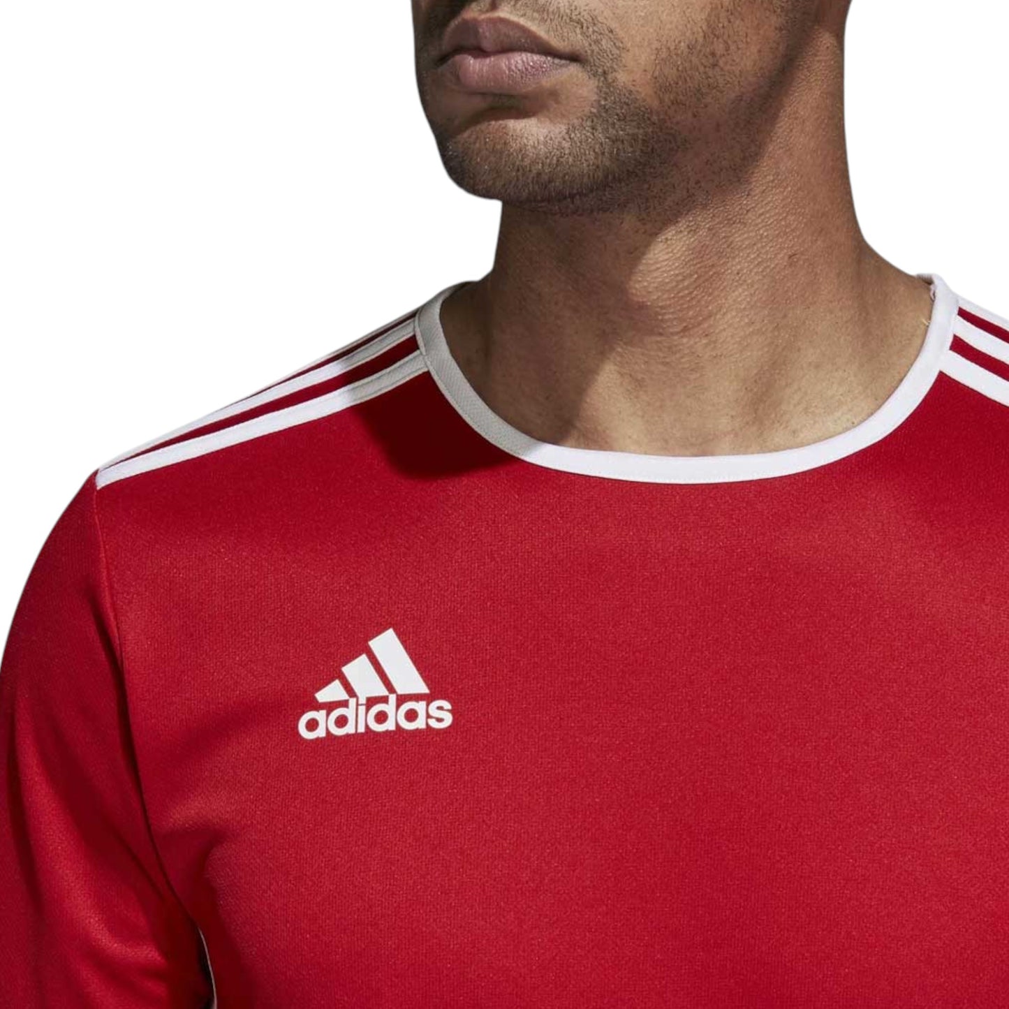 Mens Adidas Entrada 18 Jersey T-Shirt Red/White