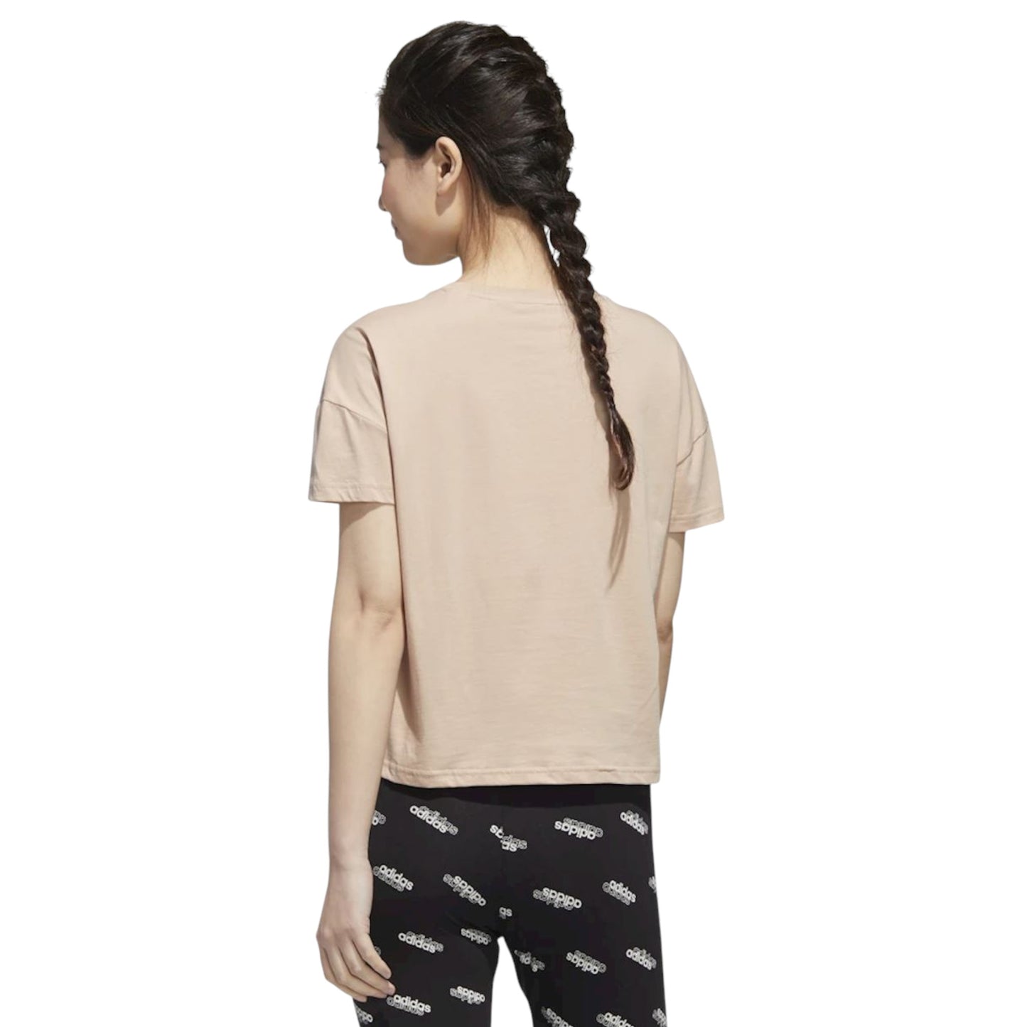 Womens Adidas U4U Cropped Athletic T-Shirt Beige