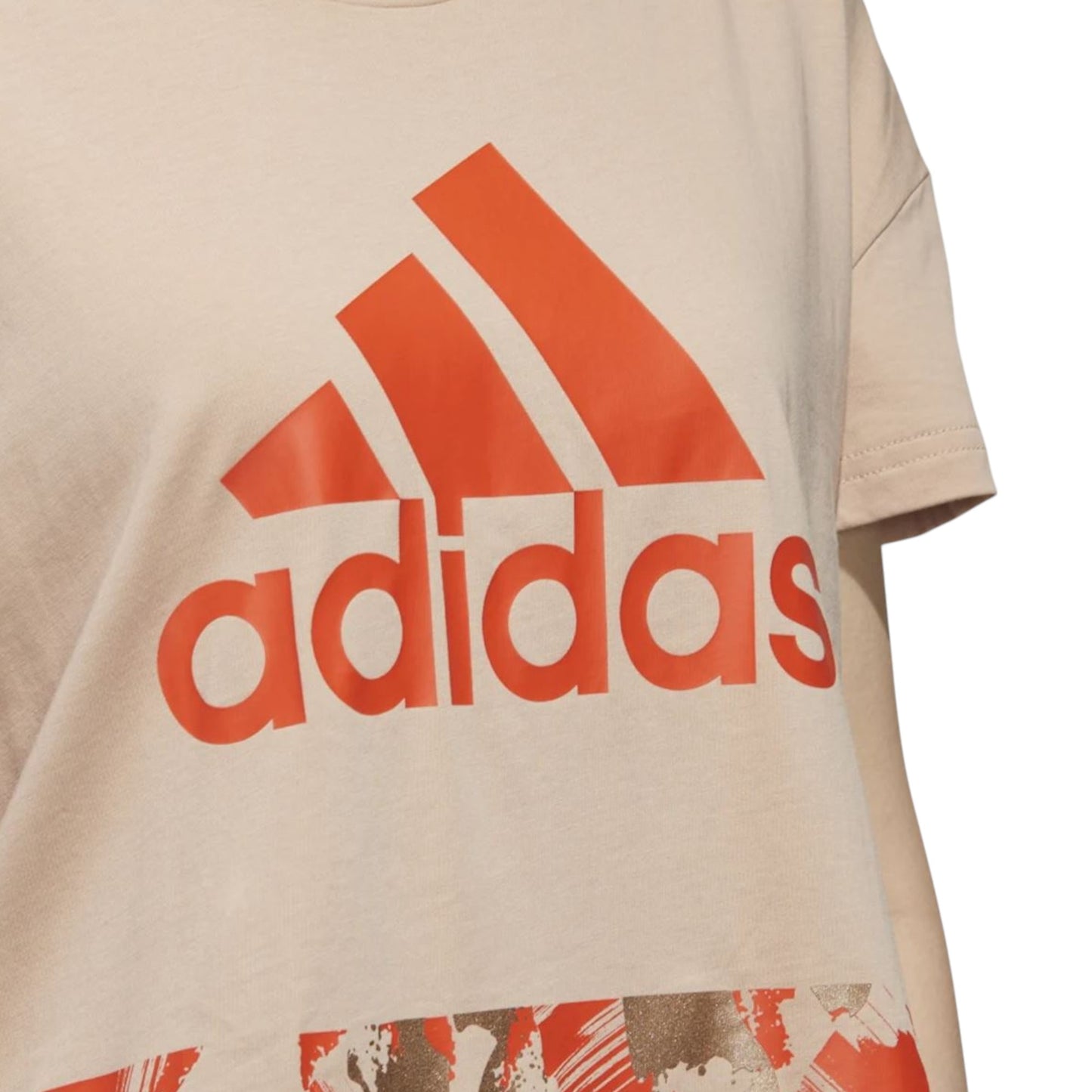 Womens Adidas U4U Cropped Athletic T-Shirt Beige
