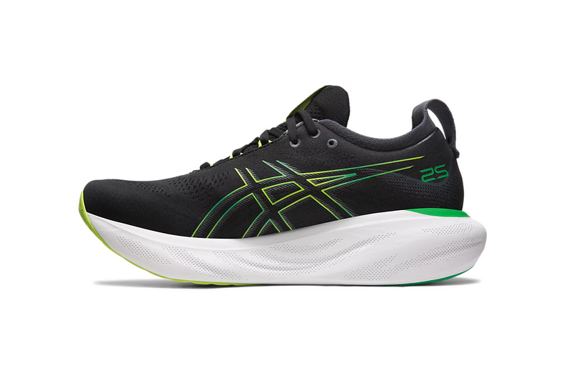 Mens Asics Gel-Nimbus 25 Black/Lime Zest Athletic Running Shoes